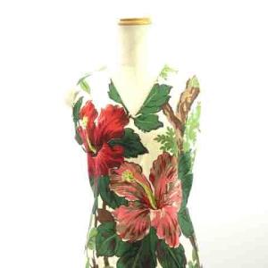 KEITA MARUYAMA ノースリーブワンピース シルクドレス 花柄 ボタニカル グリーン 0 S