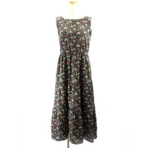 BLUE LABEL CRESTBRIDGE 小花柄プリントロングワンピース 38 ブラック