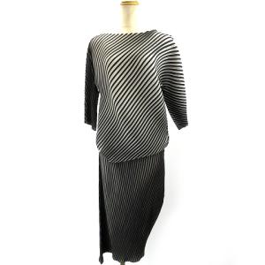 セットアップ グラデーション プリーツ ブラック ホワイト