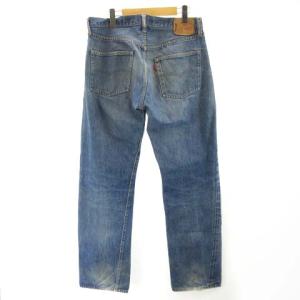 Levi's デニムパンツ 66後期 オリジナル 6刻印 赤耳 黒カン ボタンフライ 36×34 インディゴブルー