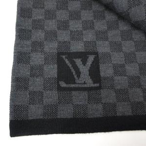 LOUIS VUITTON エシャルプ プティ ダミエ イタリア製 ブラック グレー