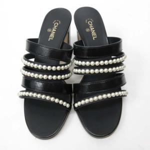 CHANEL 20SS ミュール パールサンダル ココマーク 23.5cm