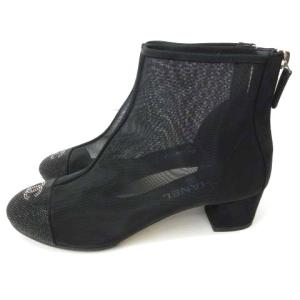 CHANEL 2020Cruise シースルーブーティ ココマーク チュール 37 ブラック