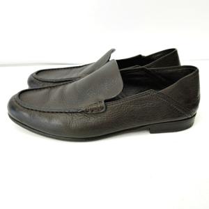 Ermenegildo Zegna 美品 レザー モカシン ローファー スリッポン ダークブラウン 茶 US7 約25cm