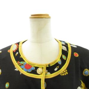 LEONARD FASHION 宝石柄ロングカーディガンジャケット M マルチカラー 