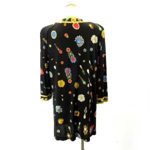 LEONARD FASHION 宝石柄ロングカーディガンジャケット M マルチカラー 