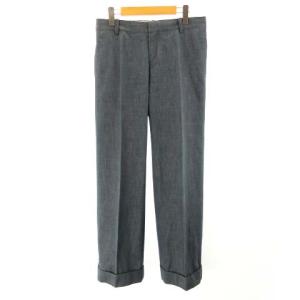 ワイドパンツ スラックス ブルーグレー