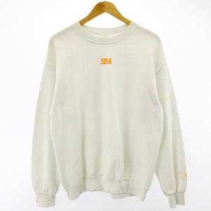 初期 レア 希少 スウェット トレーナー ロゴ刺繍 ワンポイント 裏起毛 ホワイト 白 M