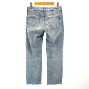 upper hights デニムパンツ THE HIS カットオフ クロップド ダメージ加工 187107 ライトブルー