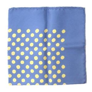 HERMES 水玉ハンカチ ブルー