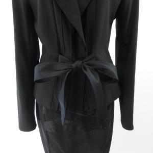 YVES SAINT LAURENT rive gauche スーツ フロントリボン ブラック M