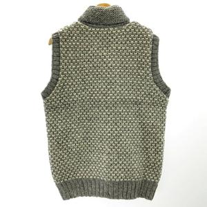 PHERROW'S タグ付き ハンドメイド カウチン ショールカラー ニットベスト グレー 灰 M