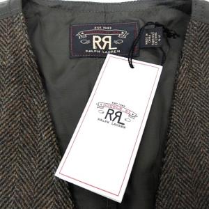 RRL ヘリンボーンツイードベスト ジレ ウール S オリーブ