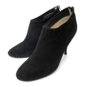 MENDEZ ブーティ スエード バックジップ 37 ブラック