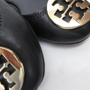 TORY BURCH Tロゴフラットシューズ 7 1 ブラック 