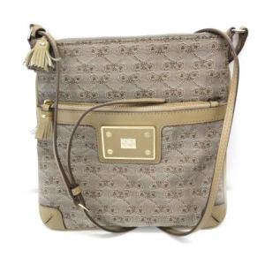 ジャガードキャンバスショルダーバッグ ベージュ