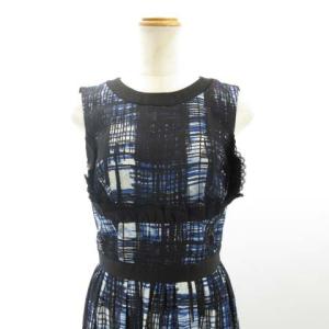 PRADA ワンピース チェック 転写プリント 38 ブラック