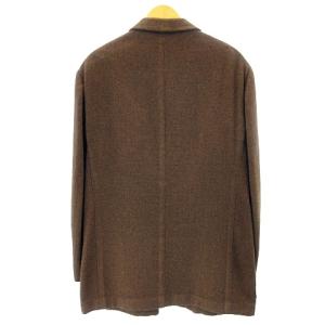 Ermenegildo Zegna soft カシミヤコットン ツイードテーラードジャケット ブレザー 3B ビジネス フォーマル ブラウン 茶 大きいサイズ