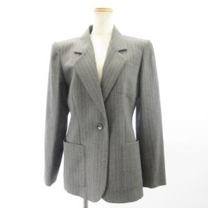 YVES SAINT LAURENT パンツスーツ セットアップ ウール ストライプ 1B 38 グレー WY