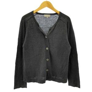 美品 カーディガン リネン 薄手 グレー 2 約M