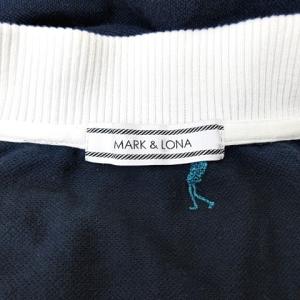 MARK&LONA ポロシャツ 半袖 ゴルフウェア スカル刺繍 総柄 ネイビー L
