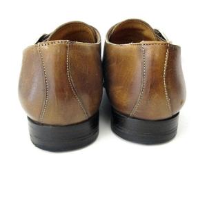 LANVIN COLLECTION シングルモンクストラップ レザーシューズ ブラウン 42 約27cm