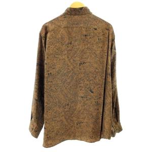 LANVIN COLLECTION シルク総柄シャツ ブラウン