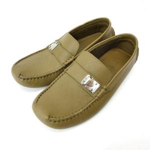 ドライビングシューズ スリッポン レザー 5 ベージュ