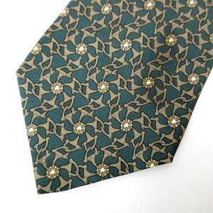 HERMES シルクネクタイ レギュラータイ ビット柄 グリーン