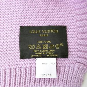 LOUIS VUITTON エシャルプ LV コラージュ ウールマフラー ライトパープル M75756