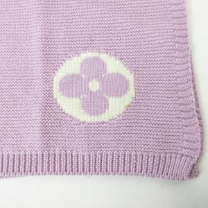 LOUIS VUITTON エシャルプ LV コラージュ ウールマフラー ライトパープル M75756