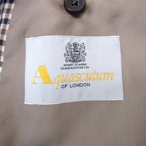 Aquascutum クラブチェック テーラードジャケット ブレザー ウール ベージュ