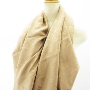 LOUIS VUITTON ショール モノグラム シルク混 ウール ベージュ 402336