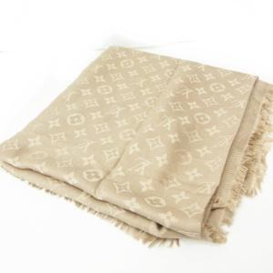 LOUIS VUITTON ショール モノグラム シルク混 ウール ベージュ 402336
