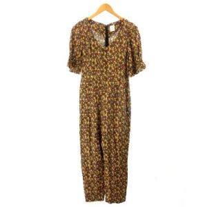 U by 19SS 花柄サロペット 36 ブラウン