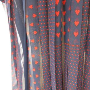 sacai luck カットソー Tシャツ 半袖 ドッキング バックプリーツ ハートプリント ネイビー 1