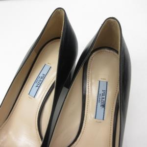 PRADA パンプス クリスタルビジュー 37 ブラック