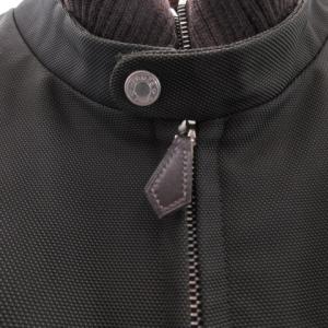 HERMES スタンドカラーブルゾン リブニット キャンバス 48 イタリア製