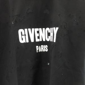 GIVENCHY デストロイ加工 ロゴプリント Tシャツ 半袖 M ブラック