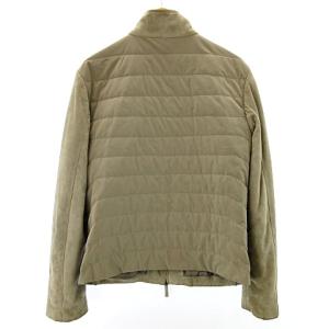 ARMANI COLLEZIONI 中綿スウェードブルゾン ラムレザー スタンドカラー 48 ベージュ