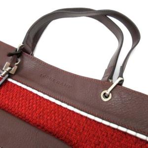 Longchamp トートバッグ ショルダーバッグ A4収納 ブラウン レッド WY