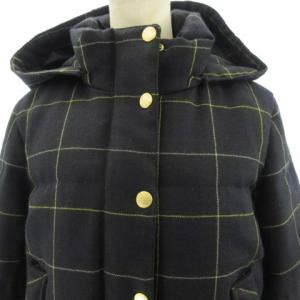 BLUE LABEL CRESTBRIDGE ウインドウペンチェックダウンジャケット 38 ネイビー