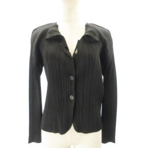 プリーツシャツ ブラウス 長袖 3 ブラック