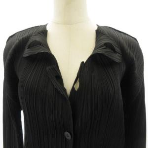 PLEATS PLEASE ISSEY MIYAKE プリーツシャツ ブラウス 長袖 3 ブラック