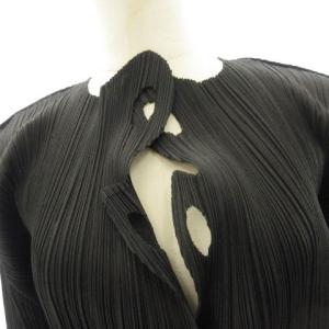 PLEATS PLEASE ISSEY MIYAKE プリーツシャツ ブラウス 長袖 3 ブラック