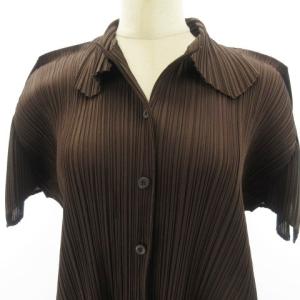 PLEATS PLEASE ISSEY MIYAKE イッセイミヤケ プリーツシャツ 4 ブラウン