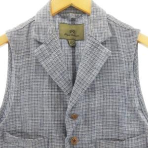 Nigel Cabourn ベスト ジレ チェック 48 グレー ブルー マルチカラー