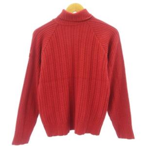 SPORT ニット セーター ロゴワッペン 長袖 ウール カシミヤ混 シルク混 レッド