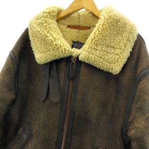 AVIREX ヴィンテージ シープスキンムートンジャケット B-3 ブラウン 40