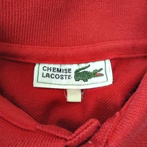 LACOSTE ヴィンテージ ロゴ刺繍ポロシャツ レッド